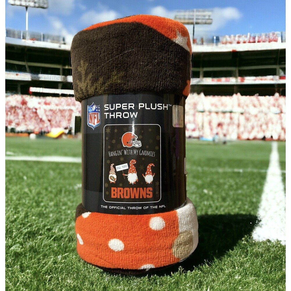Cleveland Browns NFL Blanket Fleece Throw 46x60 Hangin With My GNOMIES Christmas